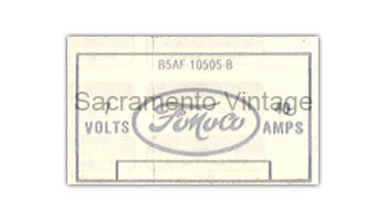 [09356-1] DECAL - VOLTAGE REGULATOR 1955