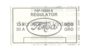 [09356-2] DECAL - VOLTAGE REGULATOR 1956-57