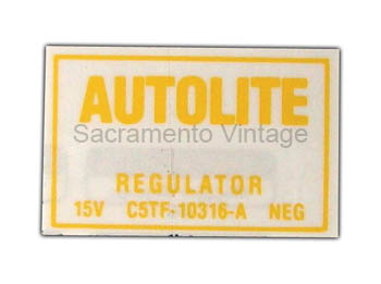 [09356-10] DECAL - VOLTAGE REGULATOR 1967-72