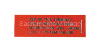 [09352-1] DECAL - WARNING TAG 1965-70 VOLTAGE REGULATOR
