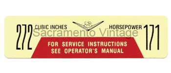 [09350-2] DECAL 272/171 HP 1957-58