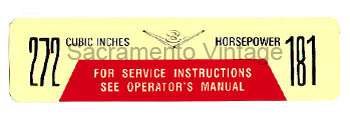 [09350-4] DECAL 272/181 HP 1959-60