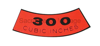 [09350-18] DECAL 300 CID 1968-72