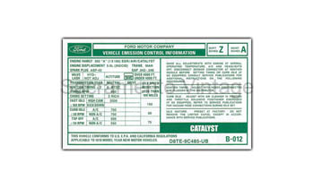 [09350-37] DECAL 302 2V MT CA EMISSION 1978