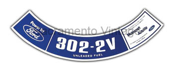 [09350-32] DECAL 302 2V UNLEADED FUEL 1975-77