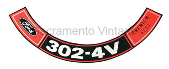 [09350-22] DECAL 302 4V PREM FUEL 1970-71