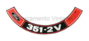 [09350-25] DECAL 351 2V REG FUEL 1971