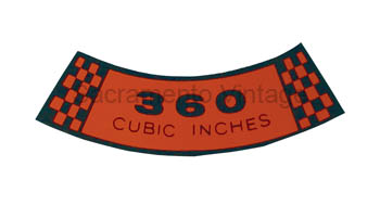 [09350-28] DECAL 360 2V REG FUEL 1973-76