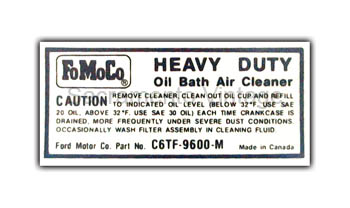 [09350-16] DECAL OIL BATH SERVICE 1966-67