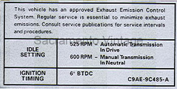 [09352-23] DECAL-EMISSION 300 1V AT/MT 1969