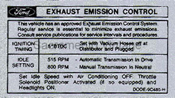 [09352-26] DECAL-EMISSION 302 2V AT/MT 1970 AFTER 10-1