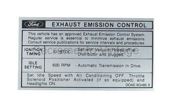 [09352-29] DECAL-EMISSION 351 2V A/T 1970 FROM 10-1 to 01-1