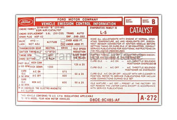 [09352-45] DECAL-EMISSION 351 A/T 1978