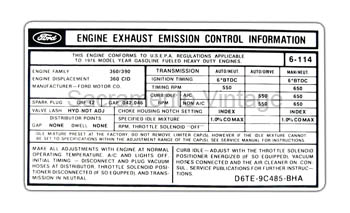 [09352-39] DECAL-EMISSION 360 AT/MT 1976