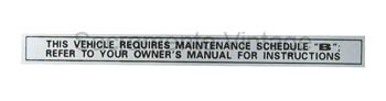 [09360-31] DECAL-GLOVE BOX MAINT SCHEDULE B 1976-79