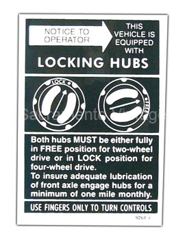 [09360-32] DECAL-LOCKING HUBS NOTICE 1975-80