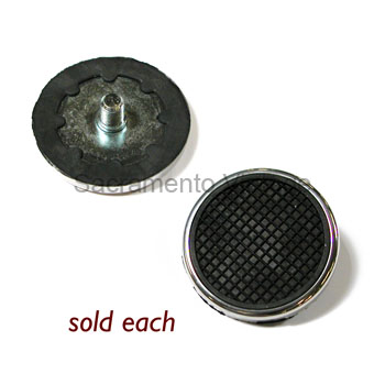 [05286-5] DELUXE PYRAMID PEDAL PAD W/POLISHED STAINLESS TRIM 1/2-20 STUD & NUT