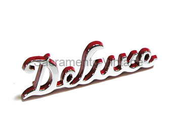 [06253] DELUXE- SCRIPT- 1940 DELUXE CHROME WITH RED EDGES