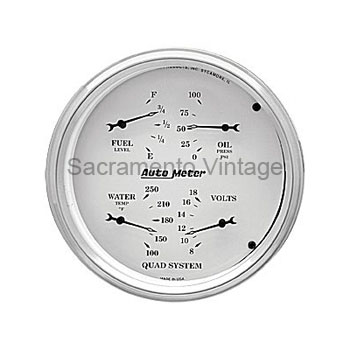 [AM1610] DESIGNER BLACK QUAD GAUGE 5 IN. FUEL/OIL/WATER/VOLTS by AUTO METER