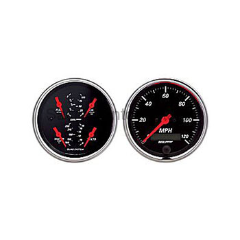 [AM1408] DESIGNER BLACK QUAD/SPEEDO KIT (E) 3 3/8 by AUTO METER
