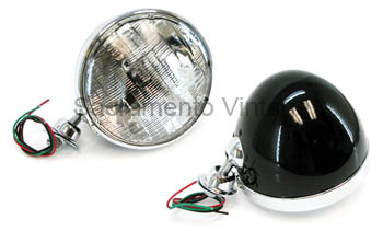 [13200-1] DIETZ STYLE HEADLAMPS- BLACK SHELL SEALED BEAM 12 V black shell