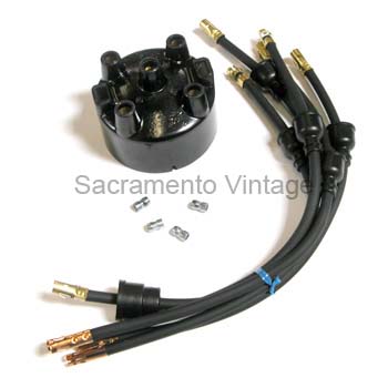 [00612] DISTRIBUTOR HI-SPEED CAP & WIRES 1928-34 BLACK WIRE WITH SOLID CORE