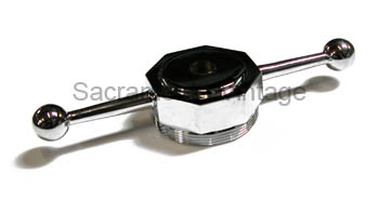 [03655] DOGBONE CAP- HEX STYLE /CHROME / DRILLED 1909-27