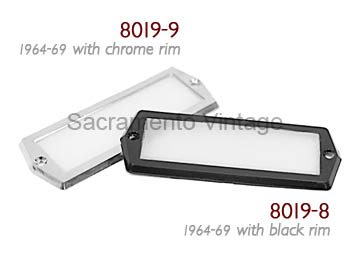 [08019-9] DOME LAMP LENS/CHROME RIM 1964-72