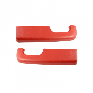 [208540-2] DOOR ARM REST PADS-  RED  LEFT & RIGHT  1973-79