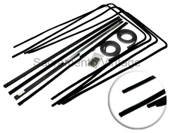 [498457] DOOR GLASS FELT KIT- 1949-50 / blk COUPE AND 2 DOOR SEDAN (FLEX)