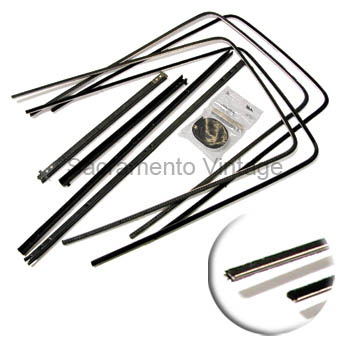 [498458-2] DOOR GLASS FELT KIT- 1949-50 s/s REAR QUARTER 2 DOOR SEDAN (FLEX)