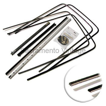 [498459-2] DOOR GLASS FELT KIT- 1950-51 s/s REAR QUARTER 2 DOOR SEDAN (RIGID)