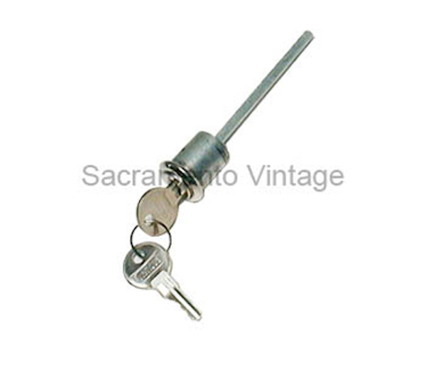 [00966-4] DOOR LOCK CYLINDER W/SHAFT 1928-52 W/ SLOT STYLE KEY COVER