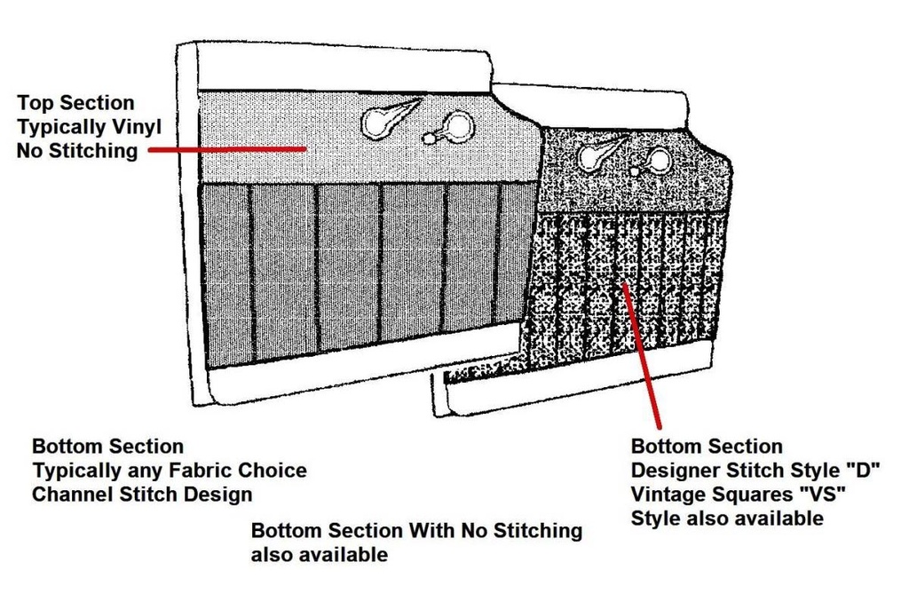 [08812-1] DOOR PANELS- fabric- grey 1953-55