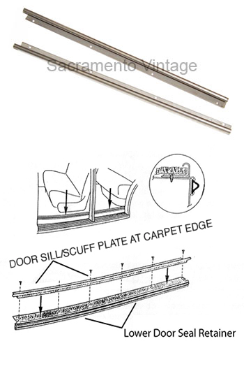 [06370-25] DOOR SCUFF (SILL) PLATES- AT CARPET EDGE -COUPE/4DR/DEL 1941-48