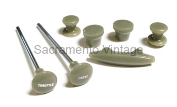 [05954-6] EARLY DELUXE DASH KNOB SET-GRAY-1936