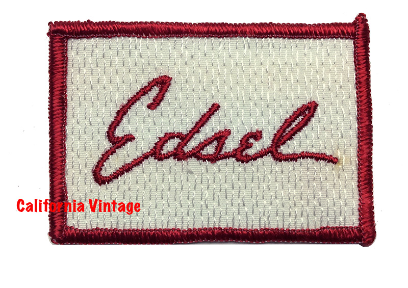 [PATCH-EDSEL] EDSEL EMBROIDERED PATCH 3 X 2 WHITE SQUARE WITH RED TRIM AND LETTERING