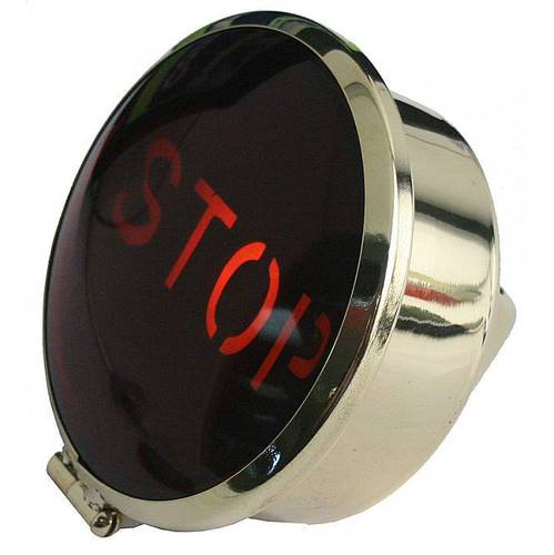 [03940-2] ELECTRIC TAIL LIGHT- 1919-27 BRASS RED LENS WITH -STOP- 6 VOLT