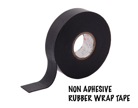 [92501] BLACK RUBBER HARNESS WRAP NO ADHESIVE .009" 3/4" X 158ft. BLACK
