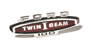 [08175-1] HOOD / FENDER EMBLEM- chrome TWIN I BEAM 1966