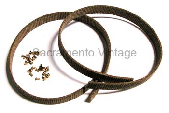 [00170] EMERGENCY BRAKE LININGS W/RIVETS- SET OF 2  1928-31 NOT DRILLED