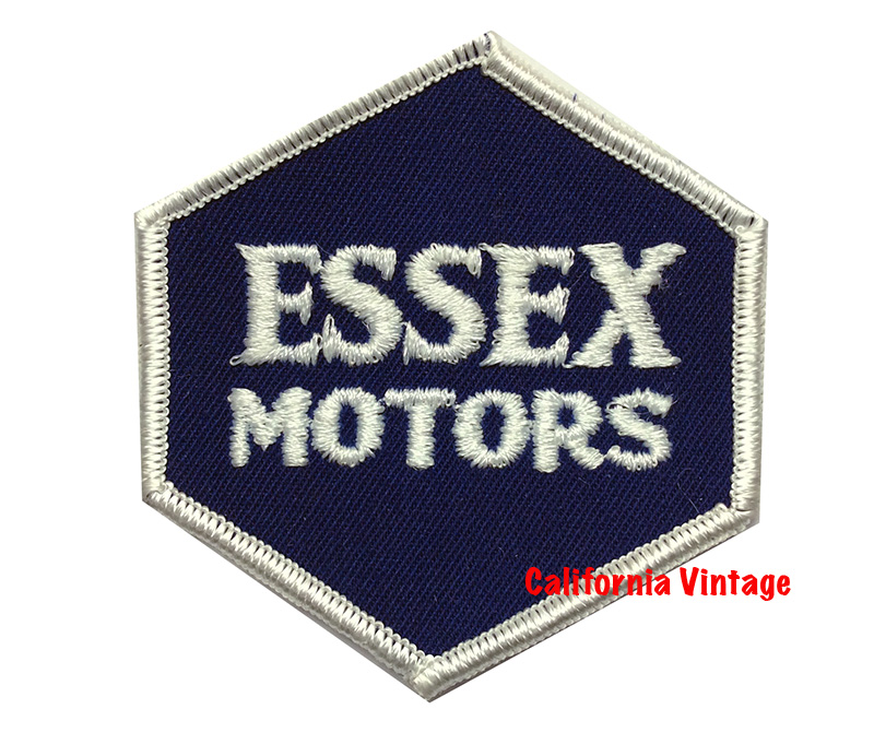[PATCH-ESSEX] ESSEX MOTORS EMBROIDERED PATCH 3IN BLUE HEXAGON WITH WHITE LETTERING