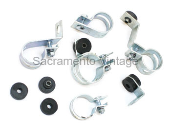 [05687-2] EXHAUST CLAMP SET- 1935-38 6 PCS AUTHENTIC STYLE
