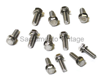 [05653-2] EXHAUST MANIFOLD TO BLOCK BOLT KIT 1937-53 stainless - hex - plain