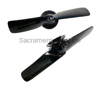 [00465-1] FAN and HUB- ORIGINAL 2-BLADE SHAPE / 1 PC BALANCED CAST ALUMINUM W/BLACK FINISH 1928-31