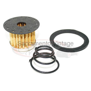 [00498-4] CORRUGATED FIBER FILTER FOR GLASS SEDIMENT BOWL- W/ GASKET AND SUPPORT SPRING 1928-52