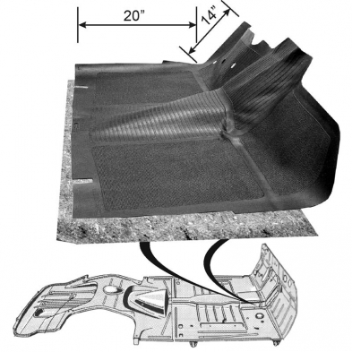 [498380] FLOORMAT- FRONT CAR 1949-50 BLACK
