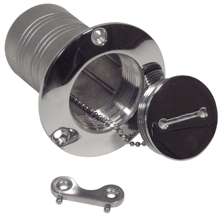 [07745-8] FLUSH MOUNT FUEL FILLER NECK and CAP POLISHED STAINLESS