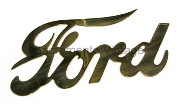 [03639] FORD SCRIPT- FLAT / BRASS 1909-16 (3.5"  x 8" )