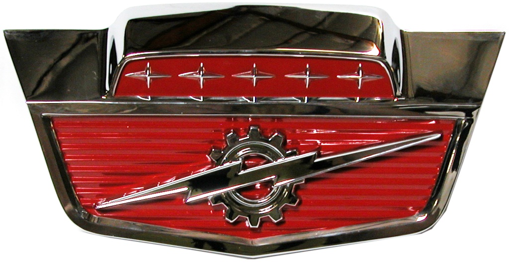 [08156-4] FRONT HOOD EMBLEM gear and bolt 1961-66